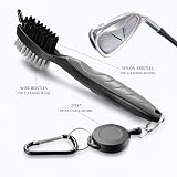 pzihao Golf Club Brush and Towel Kit with Carabiner Black Gray view 3