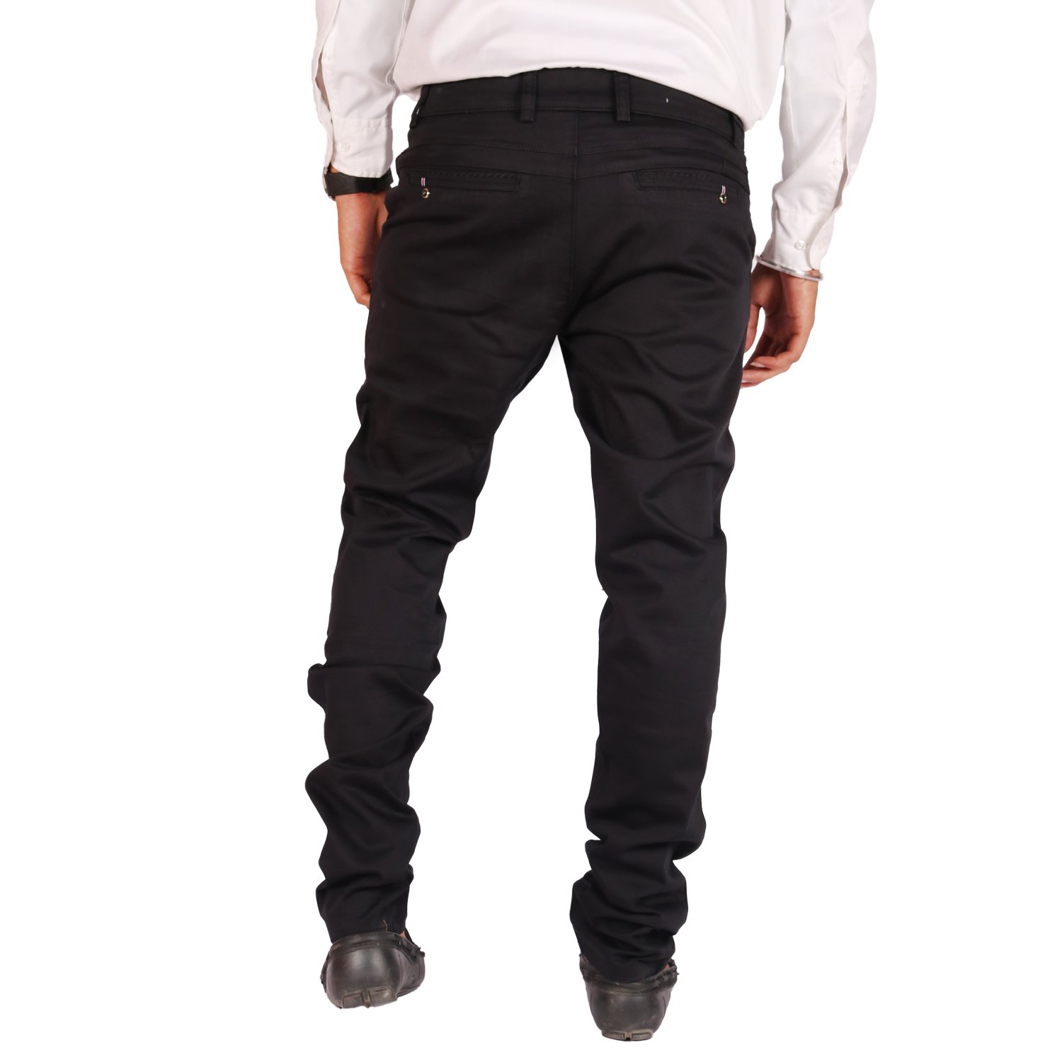 clivemont men's jet black formal slim fit trouser cljb1