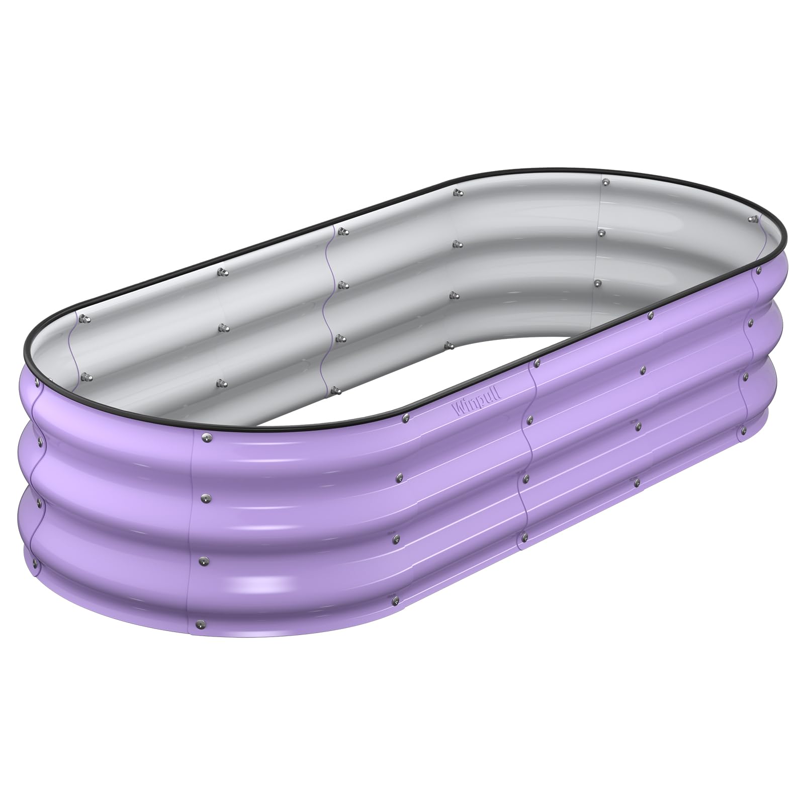 Winpull Raised Garden Bed Kit, 5x2x1 ft Galvanized Planter Box Outdoor with Safety Edging, Large Metal Raised Beds for Gardening Vegetables Flower Fruits (Provence Purple) Image