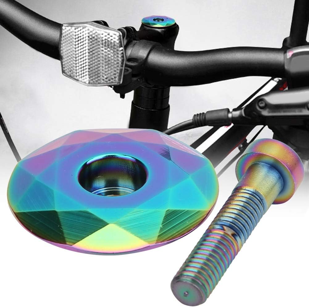 Keenso Bicycle Headset Cap & Screw 2 Colors Light Bicycle Aluminum