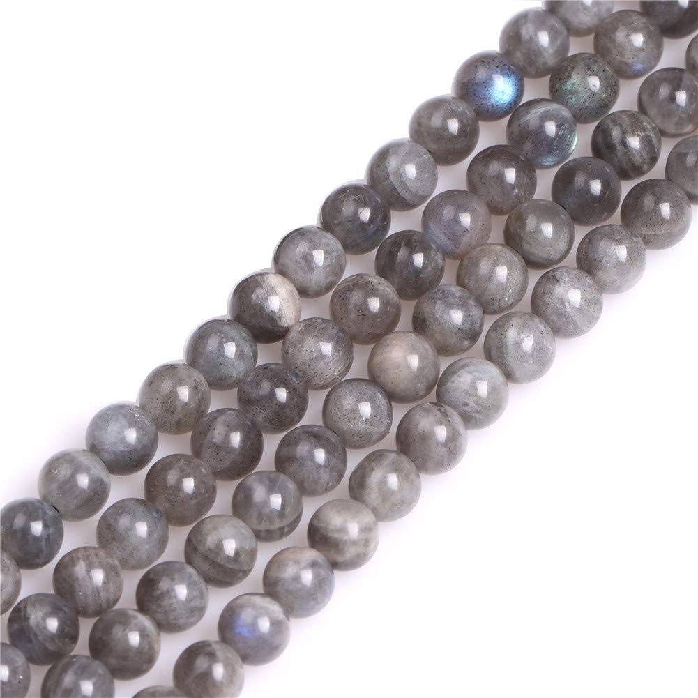 GEM-Inside Natural 6mm Rainbow Blue Labradorite Round Gemstone Semi Precious Loose Beads for Jewellery Making 15''