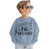GLIGLITTR Promoted to Big Brother Sweatshirt for Toddler Baby Boy Announcement Shirt Crewneck Pullover Long Sleeve Fall Tops