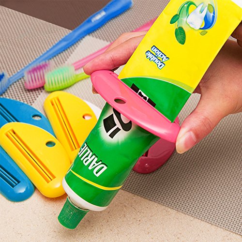 LoveInUSA Toothpaste Tube Squeezer Dispenser 4 Pack Random Colors