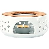 KAYCROWN Teapot Warmer, Ceramic Tea Warmer for Teapot, Tealight Warmer with Tealight Holder for Heating Coffee Milk Tea Warme
