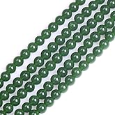 GEM-Inside Natural 6mm Green Taiwan Jade Gemstone Loose Beads Round Crystal Energy Stone Power for Jewelry Making 15"