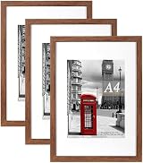 Scholar Tree Rustic Wood A4 Picture Frame Set of 3 with Mount