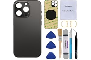 Perzework OEM Rear Back Glass Replacement for iPhone 14 Pro 6.1 inches with Reparing Toolkit and Pre-Installed Adhesive (Space Black)