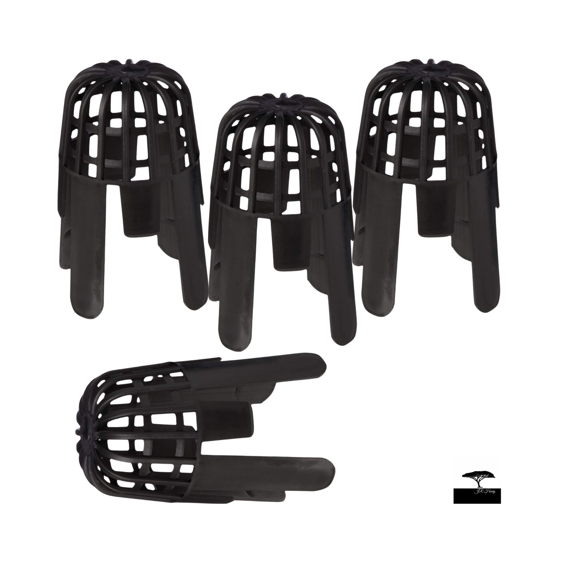 Pack of 4 Black Gutter Balloon Outlet Guards, Fits 68 mm Pipes - Keeps Downpipes Free from Blockages Caused by Leaves, Moss or Other Debris, Flexible and Easy to Fit