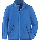 Spring&Gege Boys Full Zip Fleece Hoodless Hoodies Mock Neck Sweatshirts Kids Zip Up Jackets