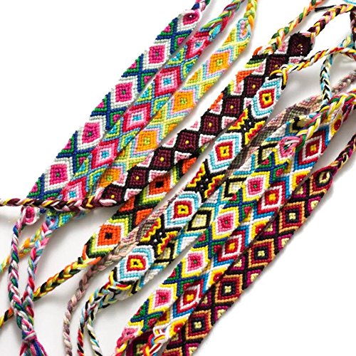 Rimobul Nepal Woven Friendship Bracelets - 12 pack