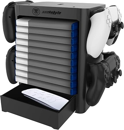 Snakebyte Games Tower 5 Zwart Universele Opslagoplossing Voor Maximaal 10 Games Blu Ray S En 4 Controllers Extra Vak Voor Accessoires Comp Met Playstation 5 Ps4 Xbox Series X Xbox One Amazon Nl