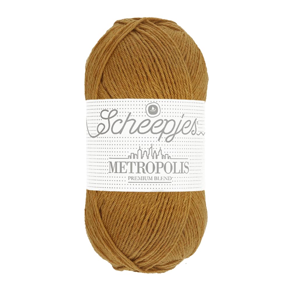 Scheepjes Metropolis 50g Yarn - 035 Seoul, Yellow and Brown, Knitting and Crochet Yarn — image 1