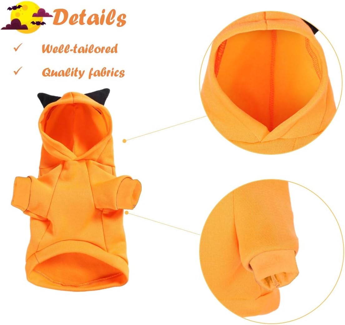 Halloween Pumpkin Pet Hoodies Costumes for Dog Cat Dog Outfit Clothes for Holiday Festival Party Cosplay, Black - Image 5
