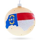 North Carolina State, USA Glass Ball Christmas Ornament 4 Inches