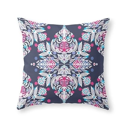 Amazon Com Chongxifushi Pastel Folk Art Pattern In Soft Navy