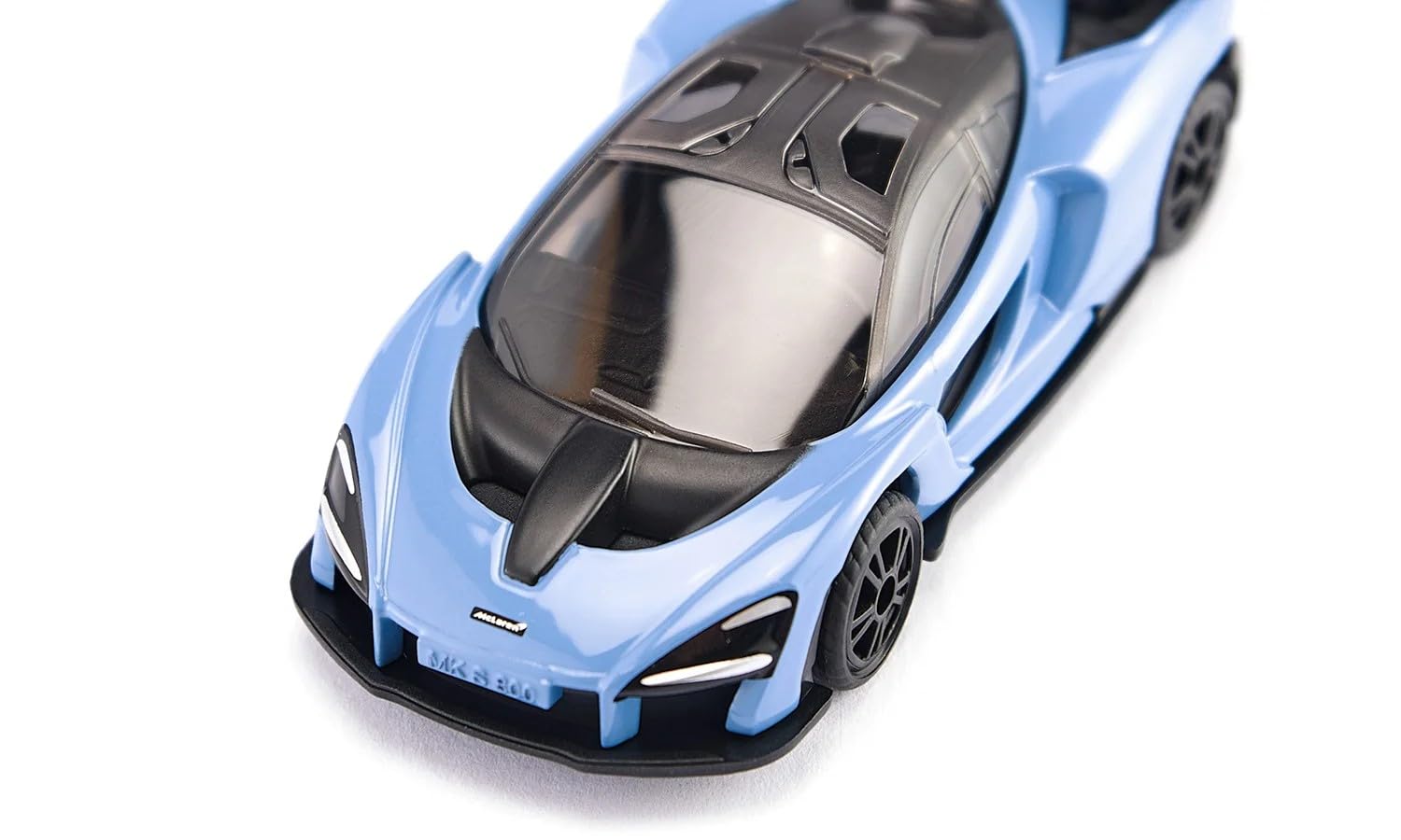 siku 1537, McLaren Senna Sportwagen, Metall/Kunststoff, Hellblau, Gummierte Reifen, Anhängerkupplung, Spielzeugauto für Kinder 5