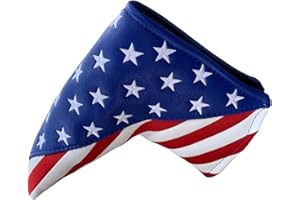 WTLJQQY Blade Putter Headcover, US Stars and Stipes Golf Blade Putter Cover Blade Putter Head Cover Magnetic,Premium Golf Putter Covers Blade for Most Blade Putters Protect Golf Clubs