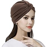Women Pleated Chemo Turban Stretchy Twist Beanie Hat India Headwear Head Wrap Knot Headscarf Hat Hijab Cap Sleeping Cap