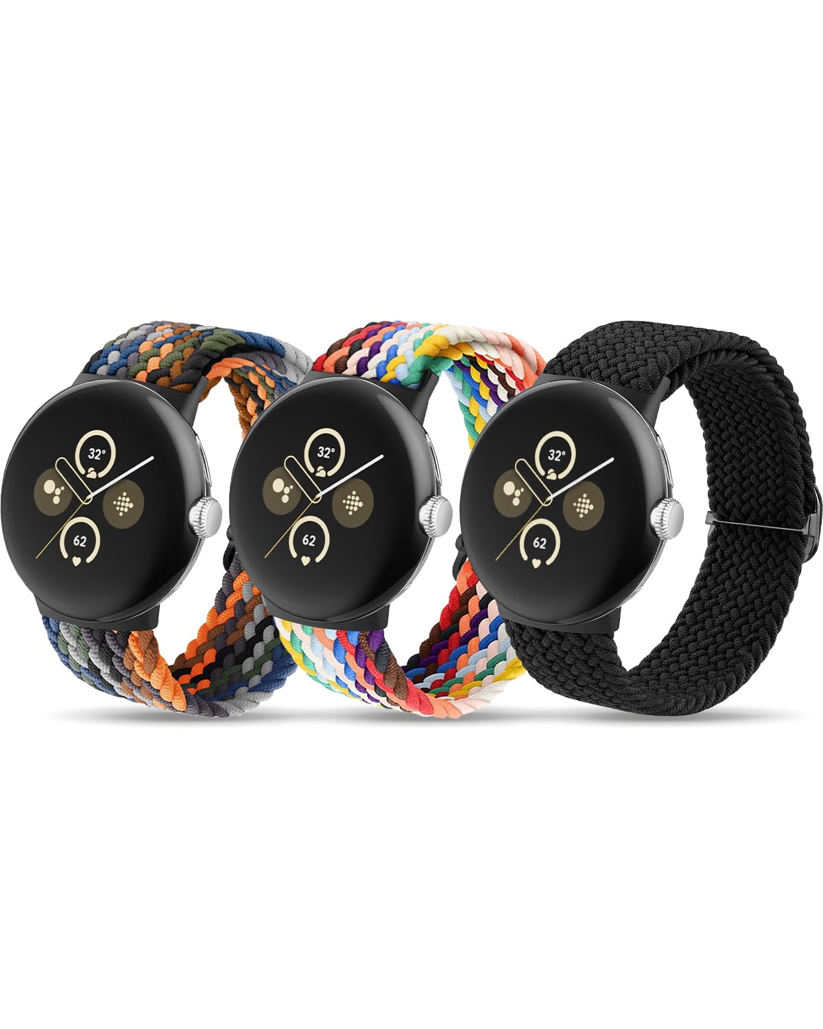 SimpleThings Braided Bracelet for Google Pixel Watch 3 4 (41 mm) / 2/1 Strap, Adjustable Breathable Sport Loop Nylon for Pixel Watch Bracelet Men Women