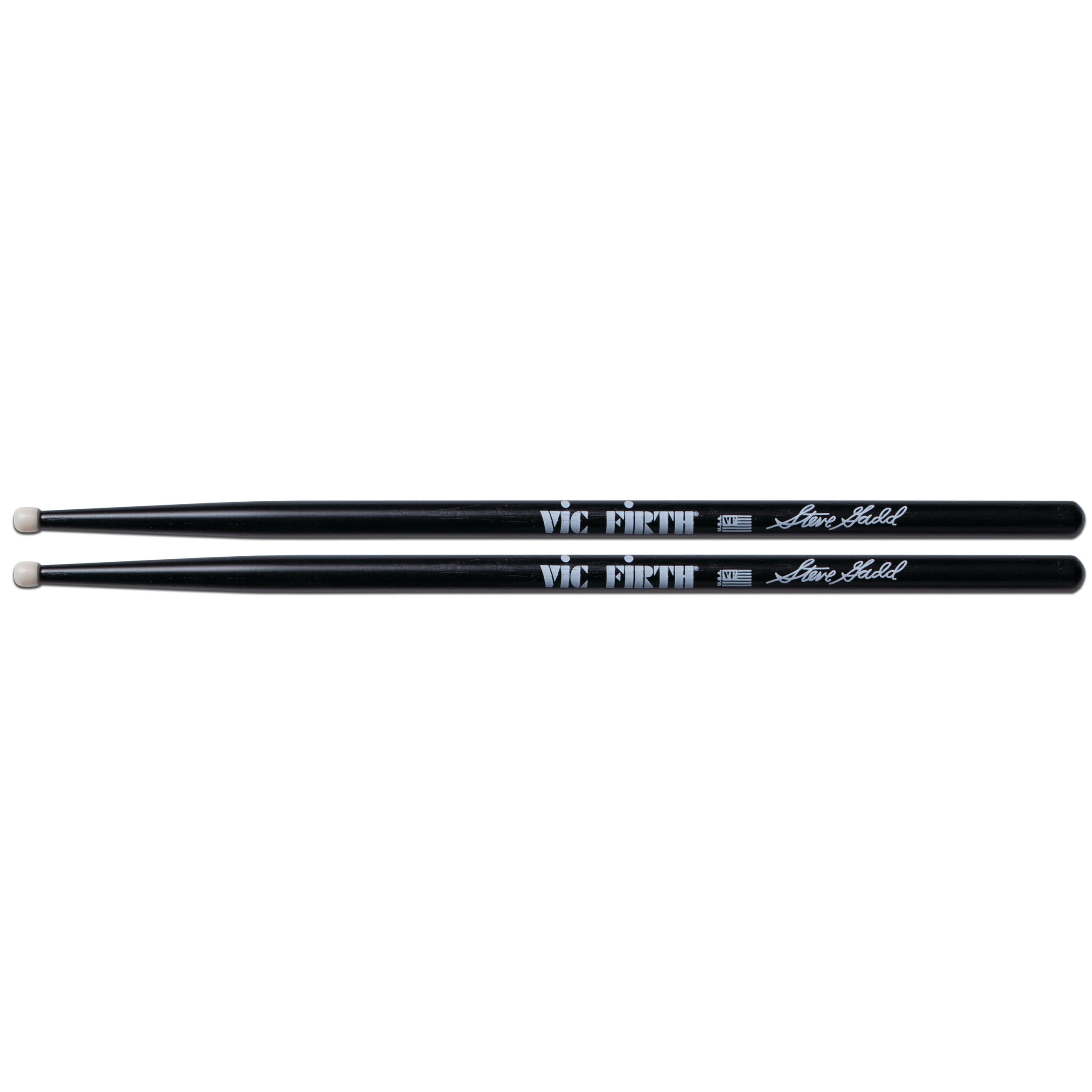 Vic FIrth - Signature Series Drumsticks - Steve Gadd - Nylon Tip - Black