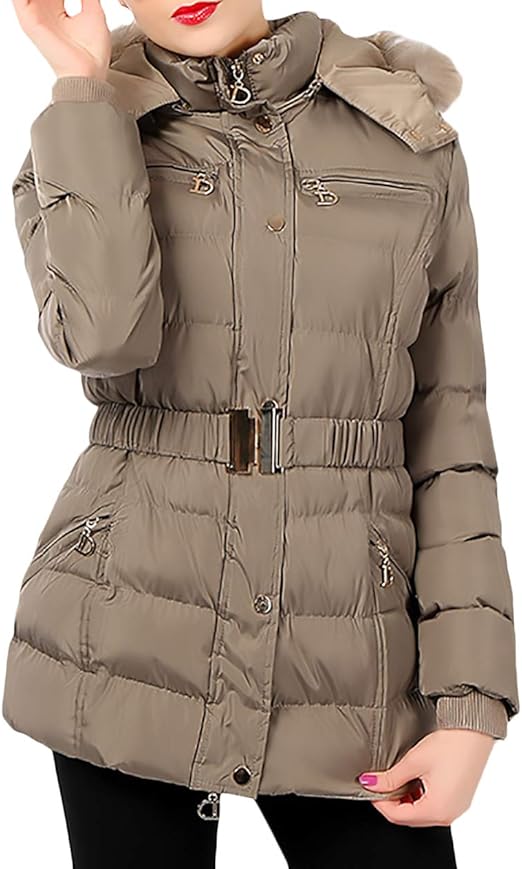 Quilted Jacket Ladies Elegant Color Sleeve Long Solid Business Down