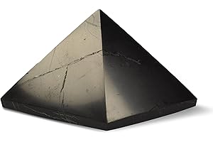 Shungite World Authentic Shungite Pyramid Polished 50 mm / 1.96" Chakra Energy Natural Healing Crystal Real Black Pyramid Home Office Protection Desk Decor Meditation Reiki Grounding Stone