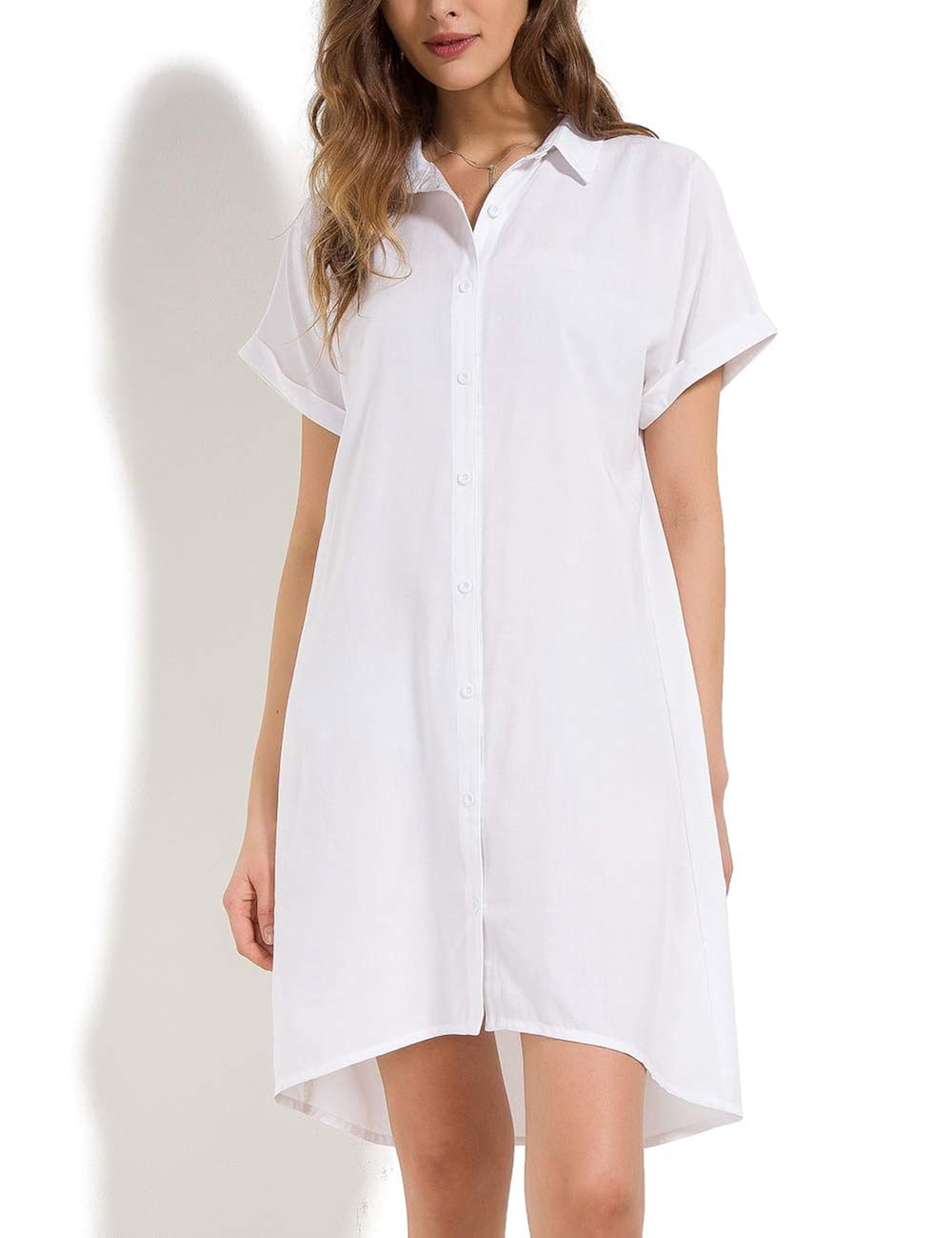 womens shirt dress knee length