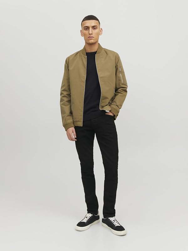Jjebasic Knit Crew Neck Noos Felpa, Nero (Navy Blazer), M Uomo