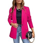 CRAZY GRID Womens Casual Blazer Jacket Long Sleeve Open Front Work Office Blazer Lapel Button Jacket