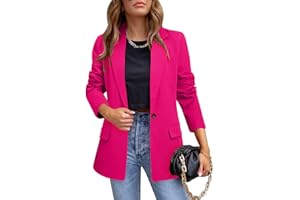 CRAZY GRID Womens Casual Blazer Jacket Long Sleeve Open Front Work Office Blazer Lapel Button Jacket