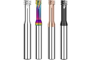 M1 M6 M8 M10 M16 HRC65 Tridentate Thread Cutter Bit Three Aluminum Processing Tungsten Steel Alloy Thread Mills(M10-1.5,Alumi