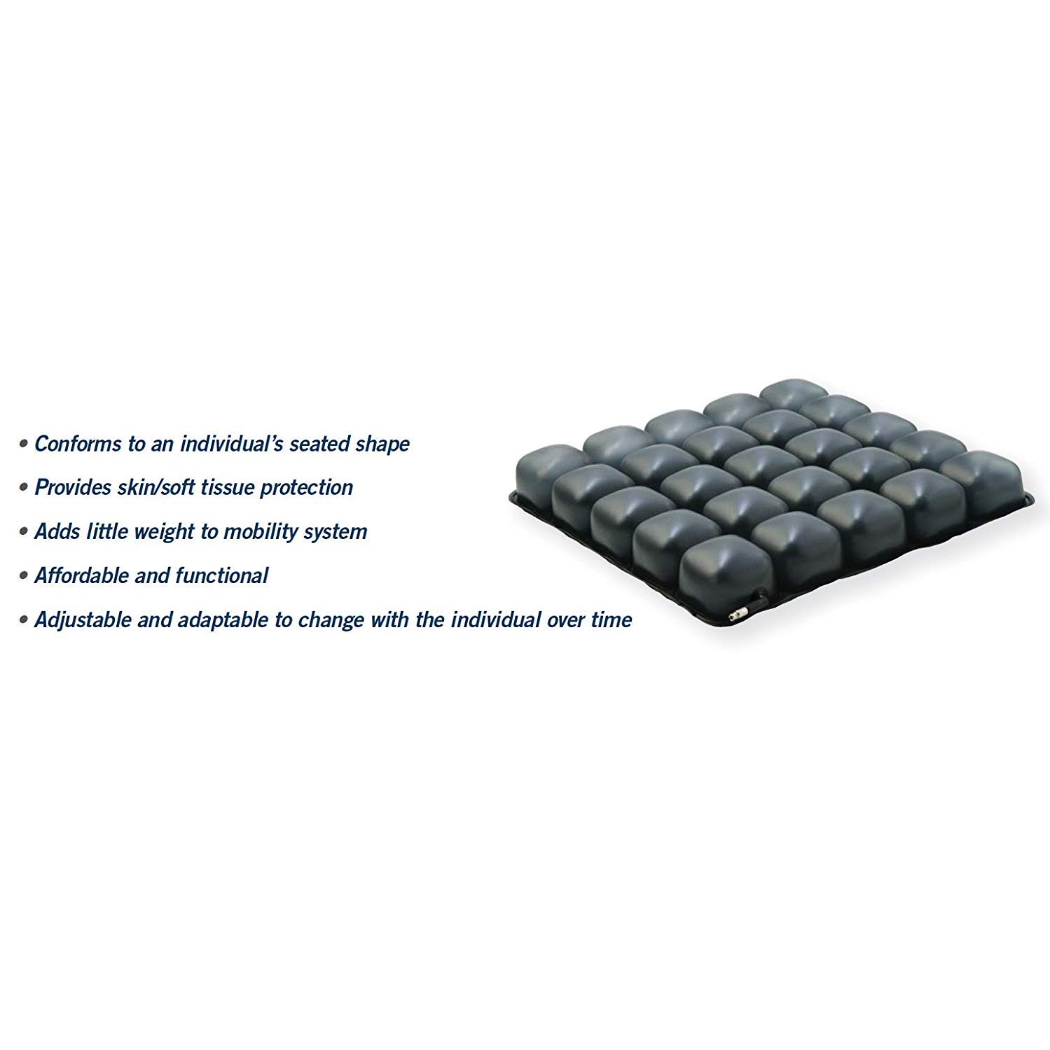 ROHO Mosaic Cushion, Heavy Duty, Inflatable Seat Cushion for Office Chair, Wheelchair, Cars, Home Living, Back Pain Support, Adjustable Cushion with Stretchable Cover & Non-Skid Bottom, 16" x 16": Industrial & Scientific