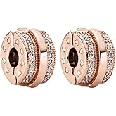 Amuefer 2PCS S925 Clip Stopper Spacer Charms for Pandora Bracelets, Pavé, CZ, Silver 14K Gold Rose Gold Plated, for Christmas Mothers Valentine's Day Graduation, Jewelry Gifts for Women