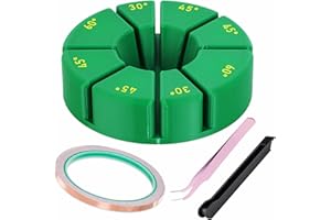 ARSTBETY Stained Glass Multi-Angle Soldering Jig Set, 30°,45°,75°,90°,120°,135°,150° Complete Stained Glass Hand Foiling Tool and Cooper Tape Tweezer for Art Crafter (Green)