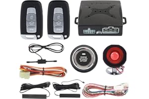 EASYGUARD EC003N-K Car Alarm System keyless Entry pke Remote Engine Start Stop Push Start Stop Automatically Lock or Unlock car Door Universal Version fits for Most dc12v Cars