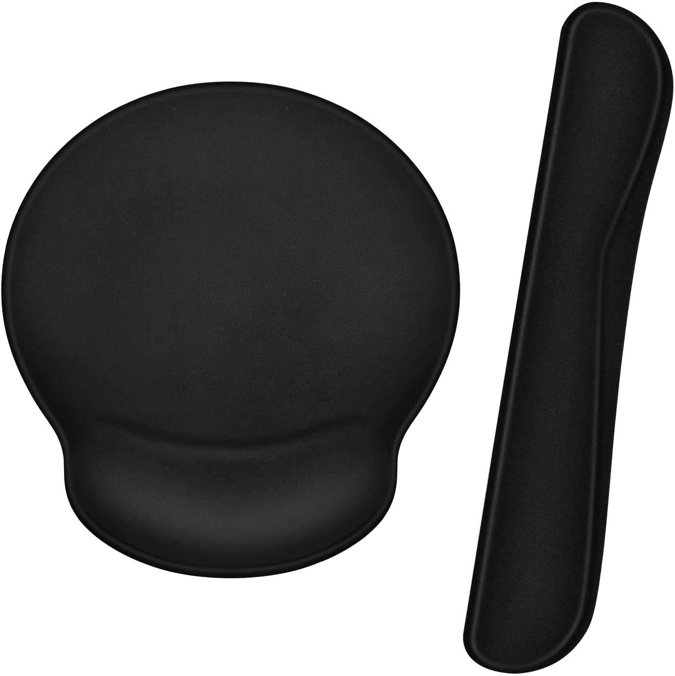 Gaming Mouse Pad,Foam Mat with Wrist Rest Support for Laptop Desktop Office Gaming Computer Pain Relief Non-Slip Design Rubber Base Black (Wrist Rests Set A)