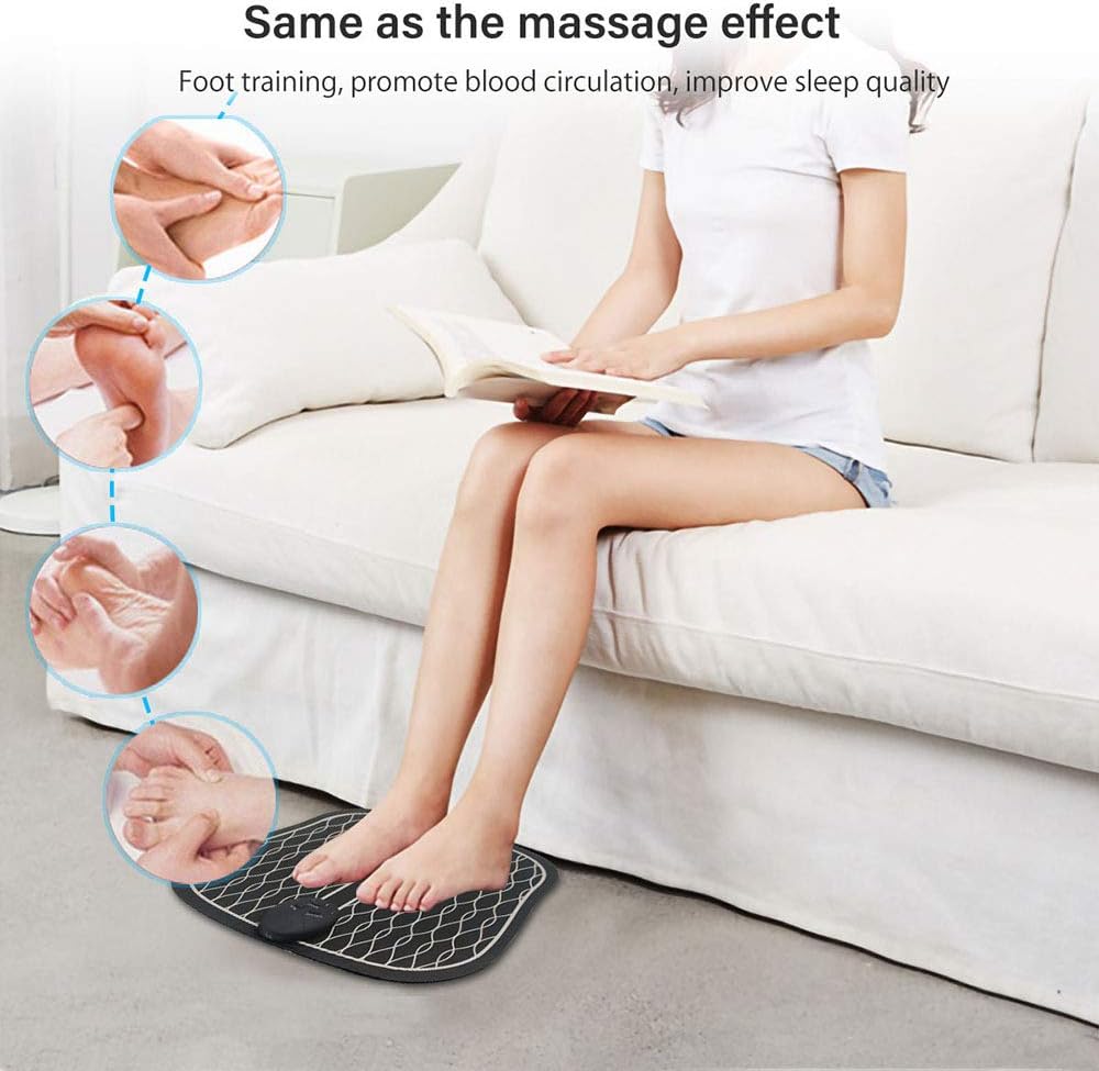 EMS Foot Massager,Folding Portable Electric Massage Mat,Muscle Stimulator Electric Foot Massage for Men&Women,Promoting Blood Circulation and Muscle Pain Relief,5 Modes,10 Intensity Levels: Health & Personal Care