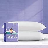 XOOX Linen 100% Egyptian Cotton King Size Pillow Cases Set of 2 - Luxury 1500 High Thread Count White Cotton King Pillowcases, Silky Soft, Cooling, Breathable, Sateen Weave Hotel Quality Pillow Cover