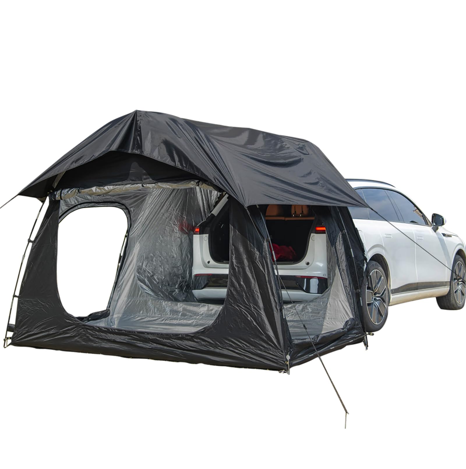 Car Tent 2-3 People, 3-Sided Breathable Door Tailgate Tent With Great Waterproof/Windproof, Outdoor Use SUV Tailgate Awning, Suitable For Various Models (Black)
