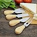 binboll Cheese cutlery, 4 Pieces Cheese Knives Set Steel Stainless Cheese Slicer Cheese Cutter with Wood Handle