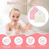 Aolso Hooded Baby Towel 80x80cm 2 PCS White Pink Absorbent Coral Fleece view 4