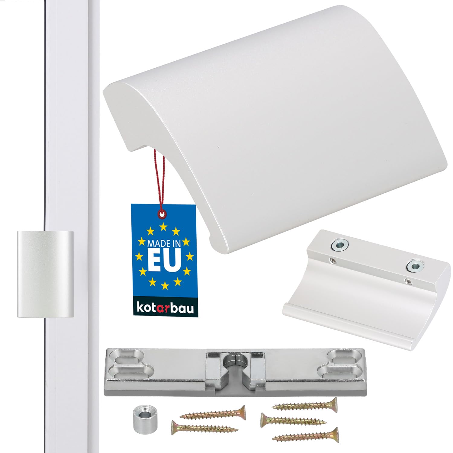 KOTARBAU Balcony Door Catch Balcony Door Handle Aluminium Patio Door Handle Safe Smoking Door Look Close Handle Shell Universal Pull Handle