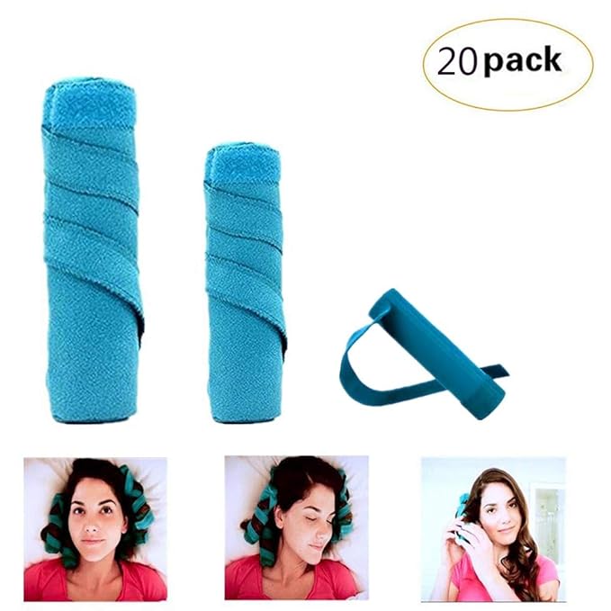 ZYJFP Haar Lockenwickler Schlaf Hitze-freie Haar Rollen Nachtzeit Lockenstäbe ohne hitze Schlafwickler Curler Rolle 6 Stück,1