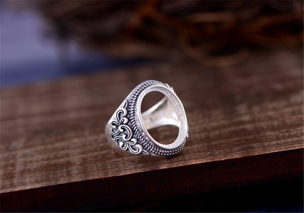 Ring Blank (12x16mm Oval Blank) Adjustable Thai Sterling Silver Ring Base Oval Cabochon Ring Setting R676B