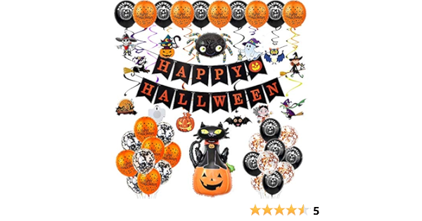 Amazon Com Decoracion De Halloween Para Colgar En La Barra Globo De Terror Combinacion Celebracion Fiesta Arana Calabaza Globo Juguetes Y Juegos