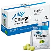 Chargel White Grape, Caffeine-Free Instant Energy Gel Running, Biking, Workout, Hiking Essentials for Women &amp; Men, Gifts for Runners - Carbs Vitamins, Gluten Free - Pack of 6 Gels - 6.35oz Each