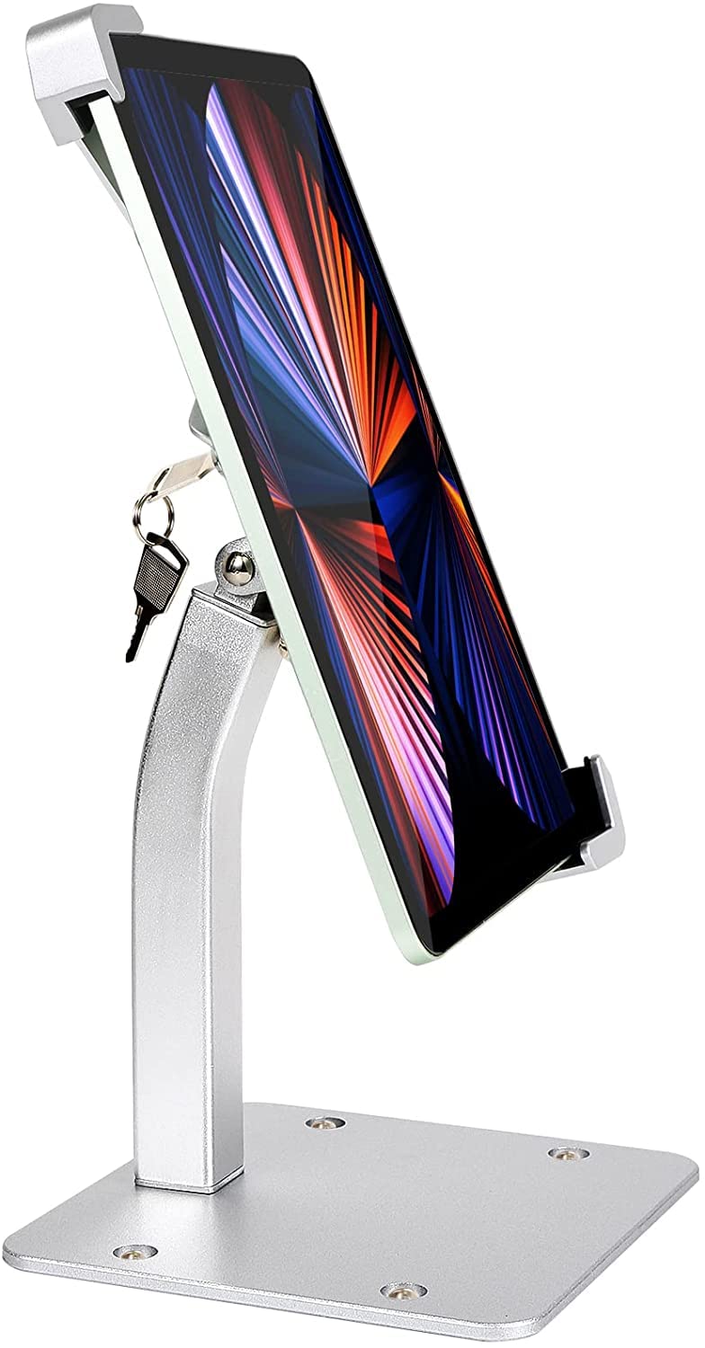 Photo 1 of woleyi Anti-Theft Desktop Tablet Kiosk Stand Holder, Heavy Duty Countertop Tablet POS Display Mount with Security Lock and Key, Compatible with iPad Pro/Air/Mini, Galaxy Tabs, More 7-11" Tablets