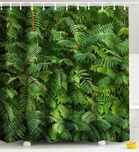 MimihomePalm Leaves Shower Curtains, Tropical Leaf Design Waterproof Fabric Bath Curtain, 72 x 72 Inch,Green