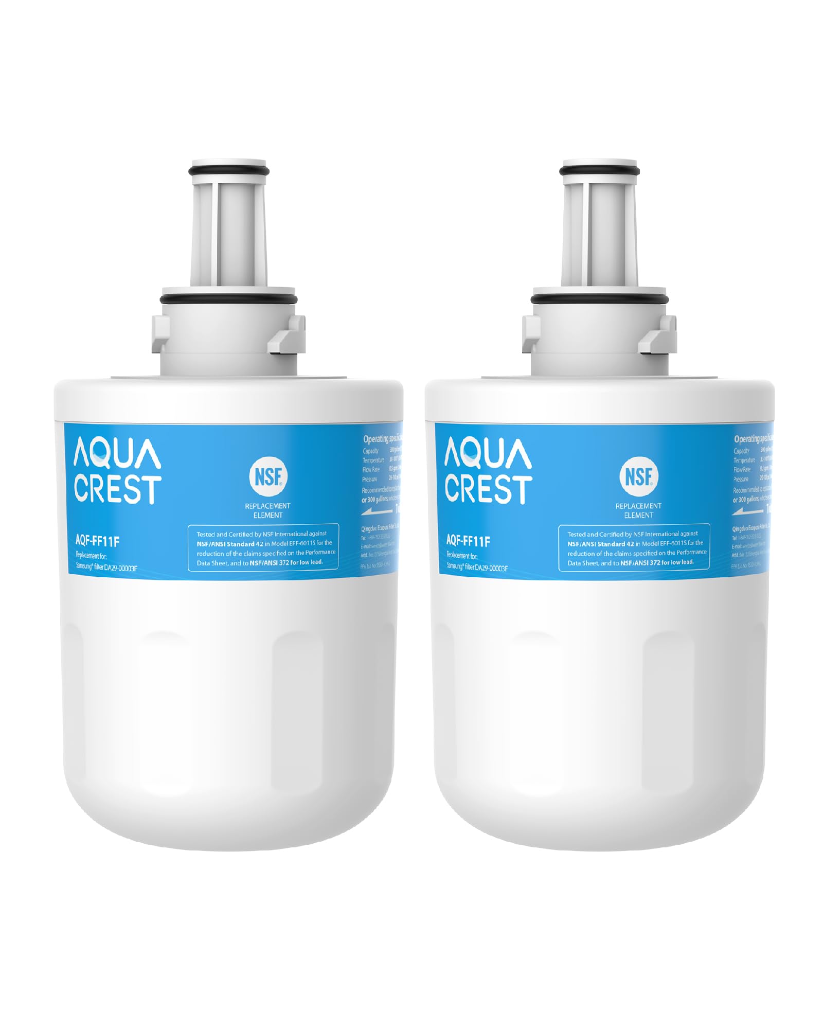 AQUA CREST DA29-00003F Fridge Water Filter, Compatible with Samsung® Aqua Pure Plus DA29-00003F, HAFIN1, DA29-00003A, DA29-00003B, DA29-00003A-B, DA61-00159A, DA97-06317A (2)