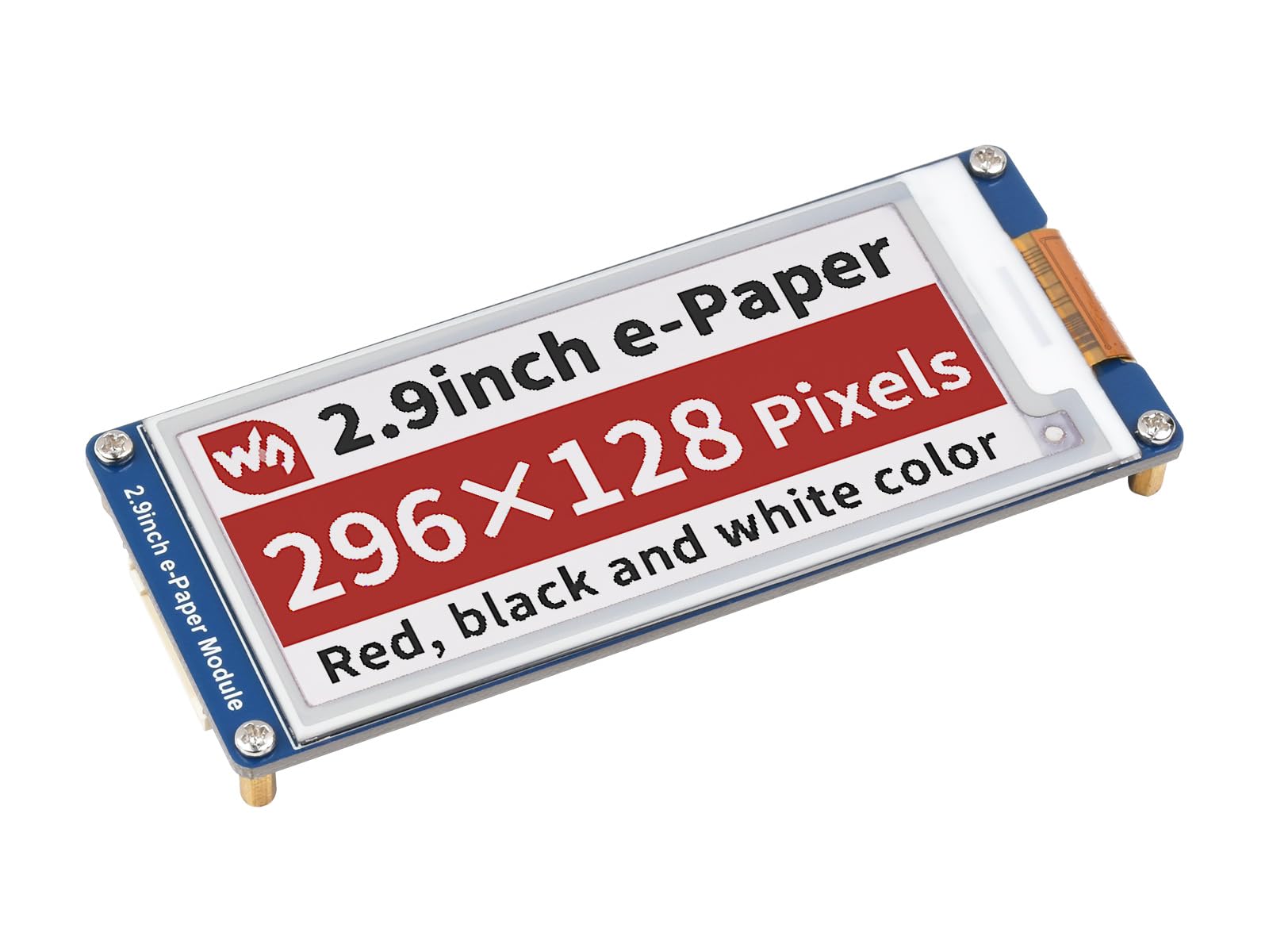 Waveshare 2.9inch E-Paper Module, 296×128 Pixels, Supports Red/Black/White 3Colors, Compatible with Raspberry Pi/Jetson Nano/Nucleo Main Control Boards